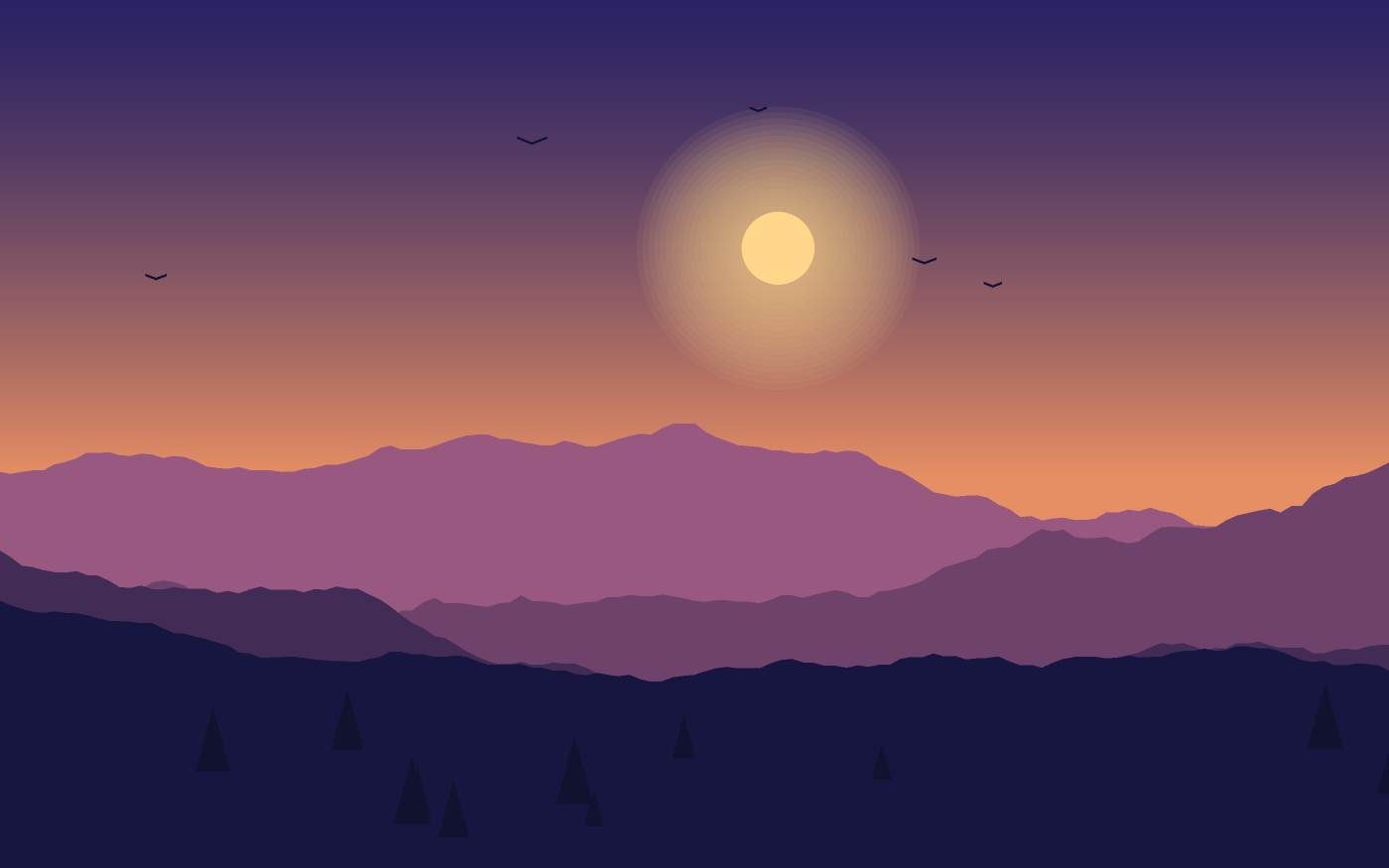 Illustrazione di un paesaggio