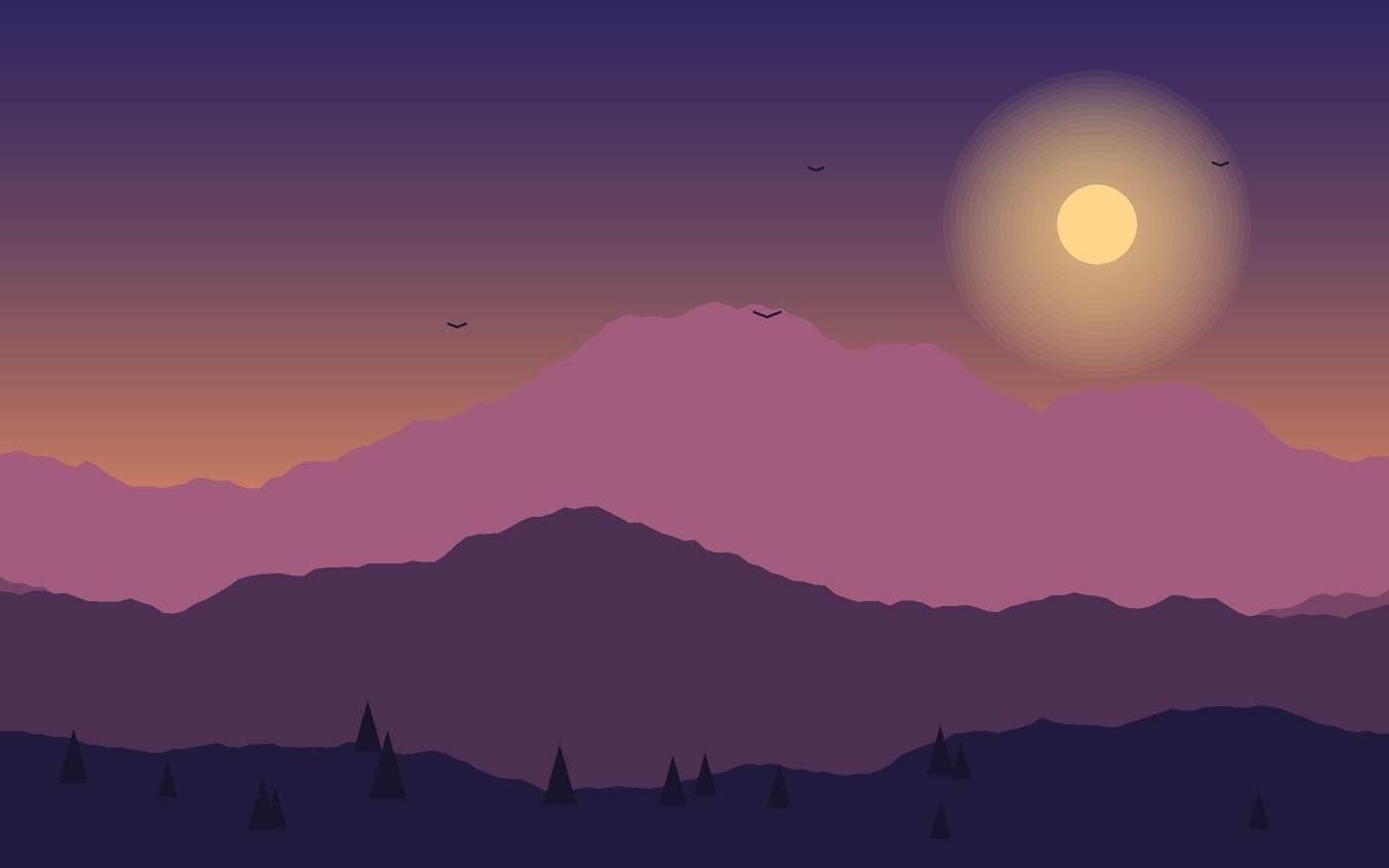 Ilustração de uma paisagem