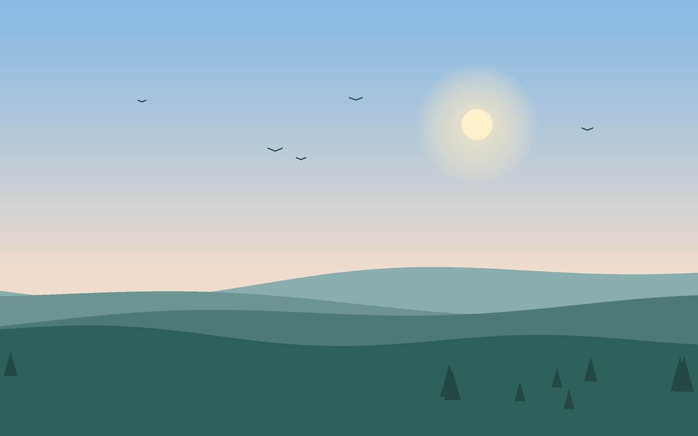 Ilustração de uma paisagem