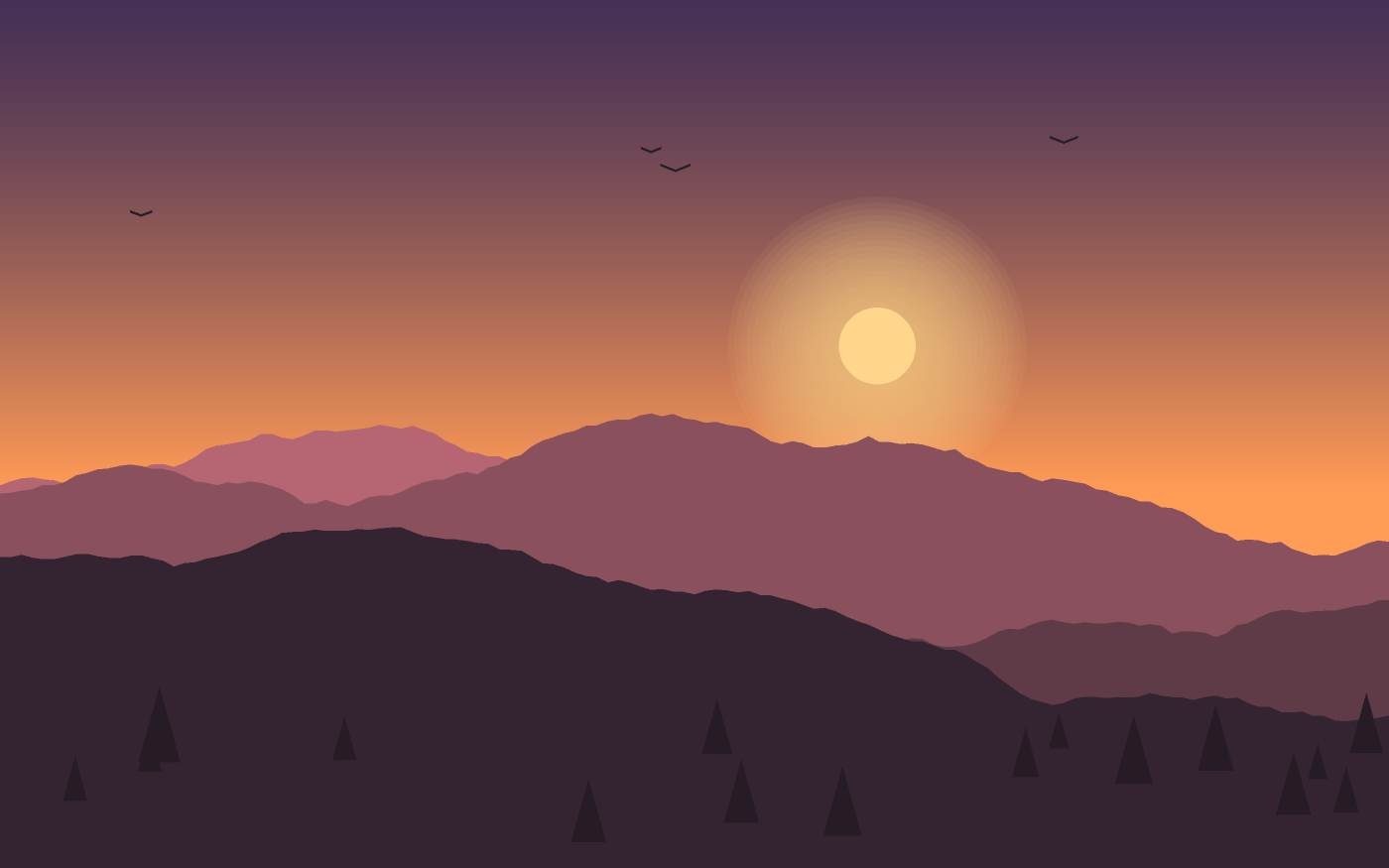 Ilustração de uma paisagem